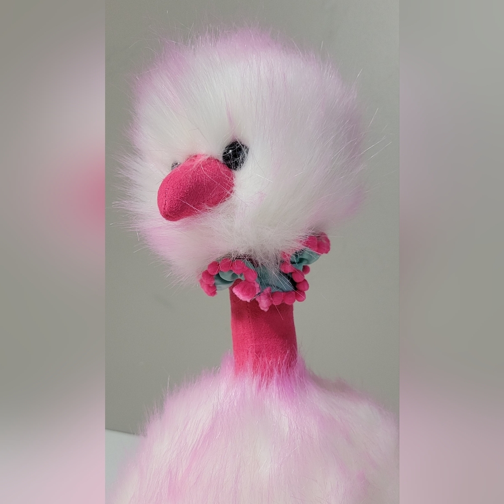 JELLYCAT 16" Raspberry Ripple Pom Pom Bird - Picture 3 of 8